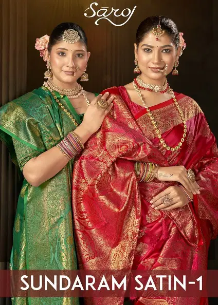 Sundaram Satin Vol 1 By Saroj Silk Wedding Wear Saree Wholesale Price In Surat